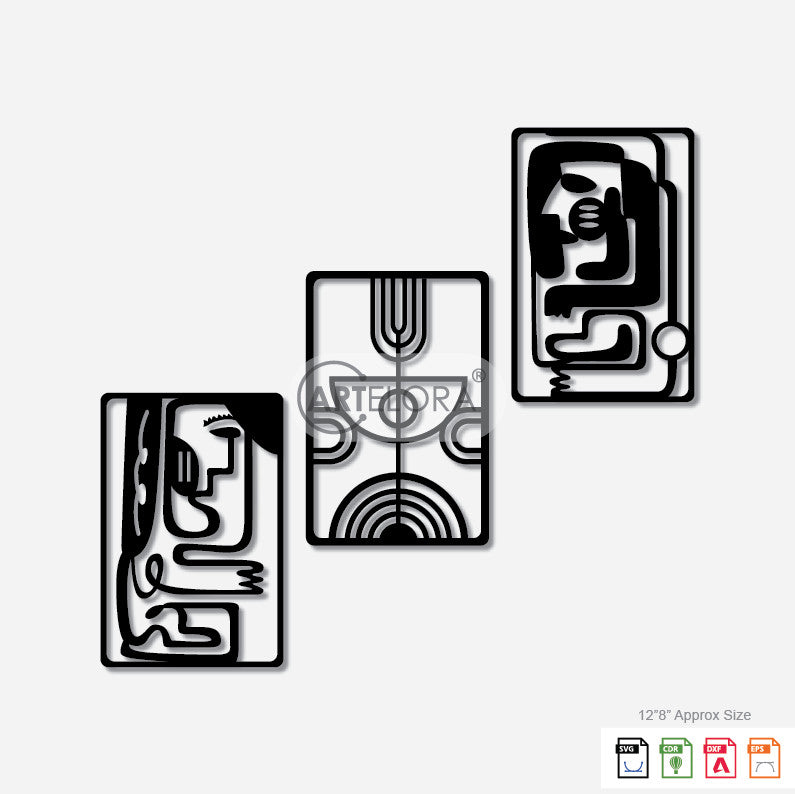 2D Modern Art Geometric Face Design