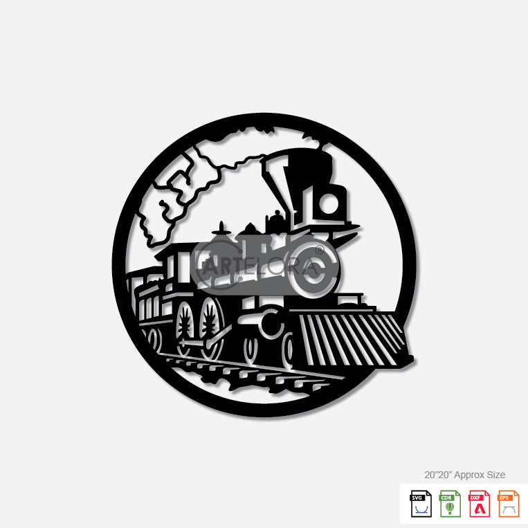 2D Modern Art Vintage Train