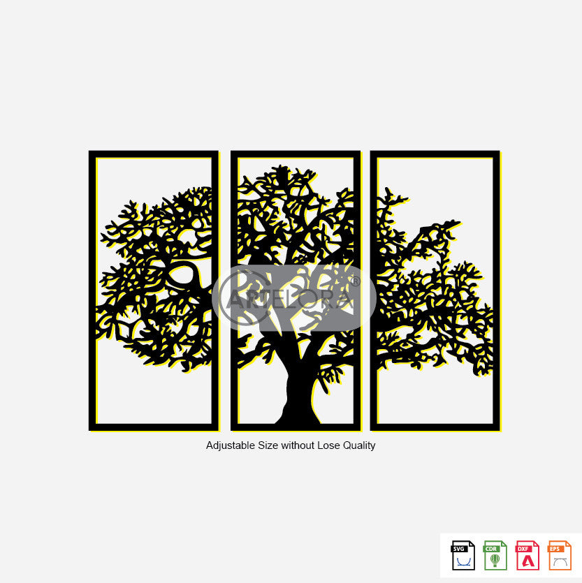 2D Modern Art Metal Tree Wall Decor Art