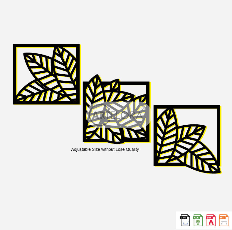 2D Modern Art Metal Tree Leaf Wall Decor Art