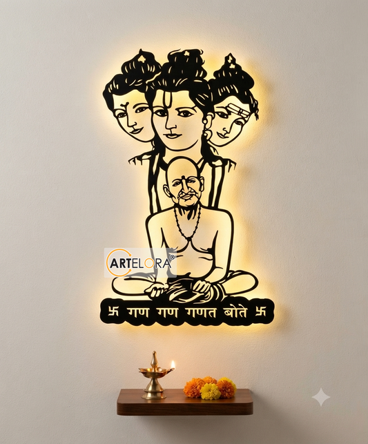 2D Modern Art Gan Gan Ganata Gole (Shri Gajanan) swami Samarth