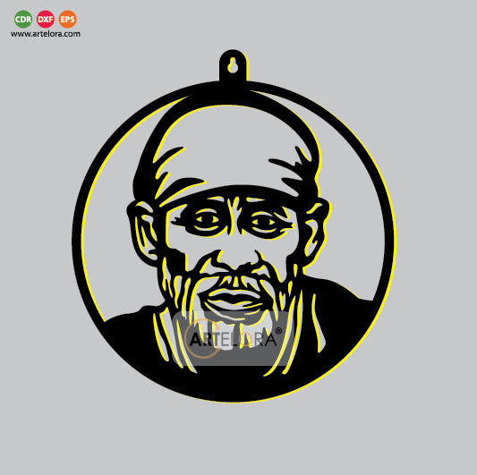 2D Modern Art Sai Baba of Shirdi wall art laser cutting