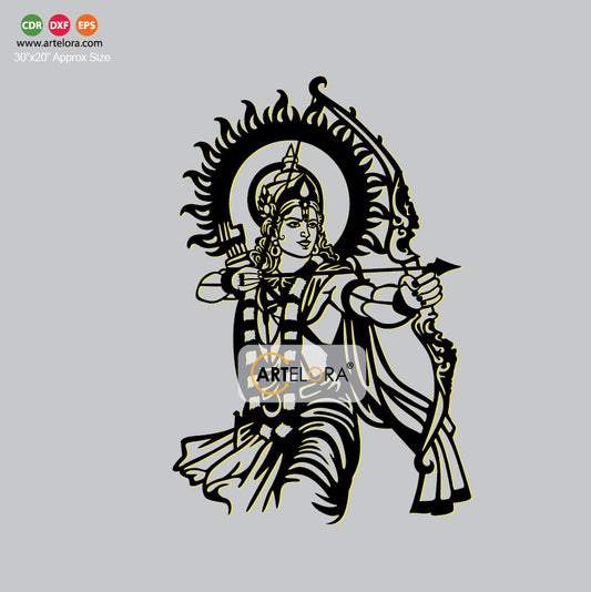 2D Modern Art Shri Ram wall art laser cutting