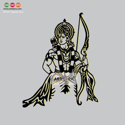 2D Modern Art Shri Ram wall art laser cutting