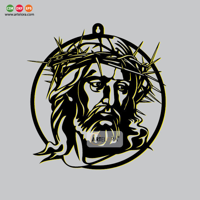 2D Modern Art Jesus wall art laser cutting