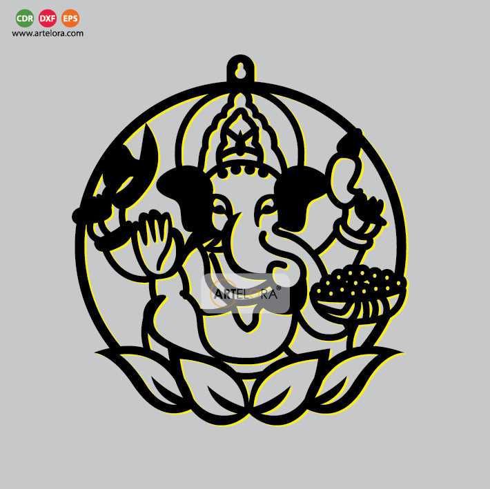 2D Modern Art Ganesh Wall Art laser cutting