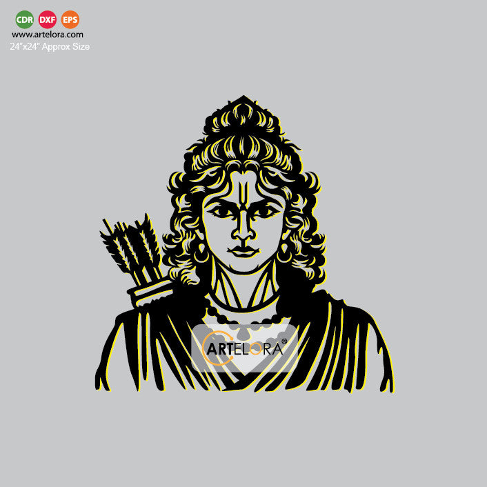 2D Modern Art Jay Shri Ram Wall Art laser cutting