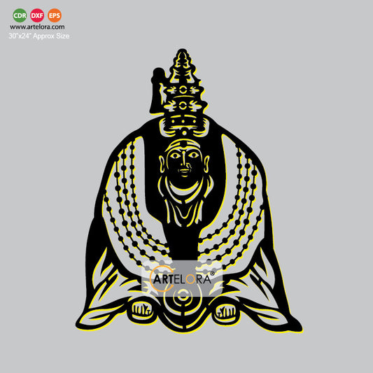 2D Modern Art Tuljabhavani (Ambabai) Wall Art laser cutting