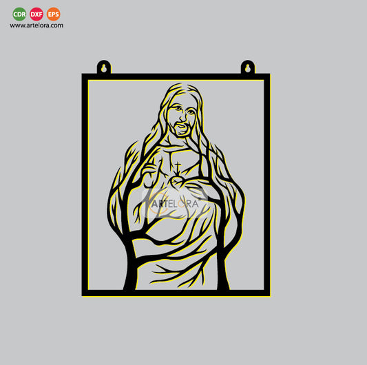 2D Modern Art Jesus wall art laser cutting