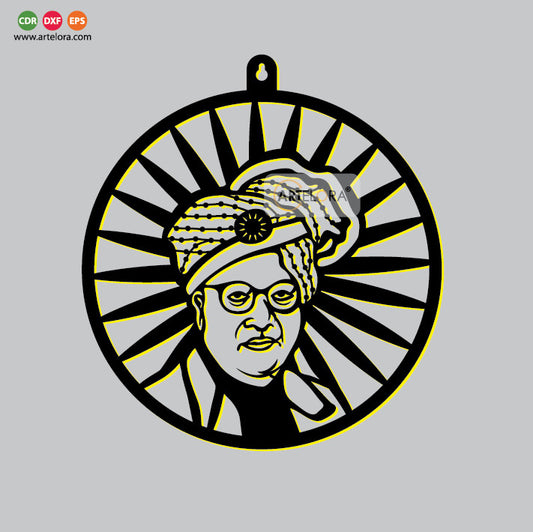 2D Modern Art Baba Saheb Ambedkar wall art laser cutting