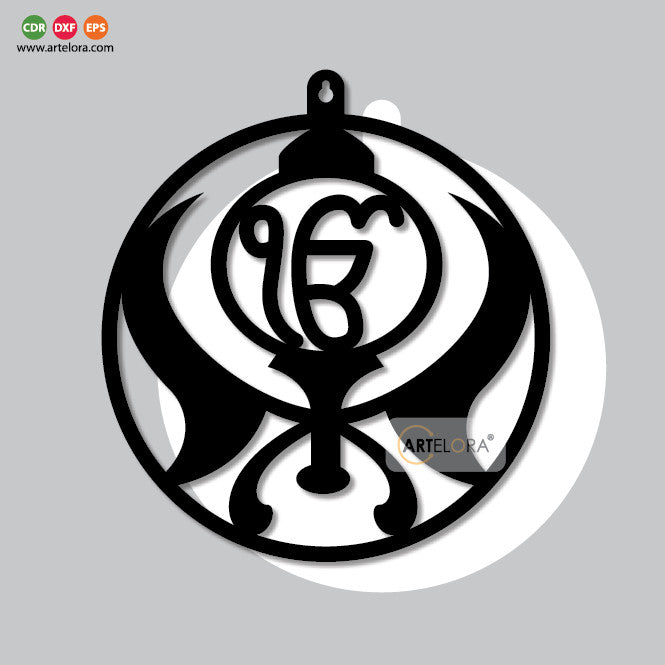 2D Modern Art Ek Onkar Khanda Wall Art