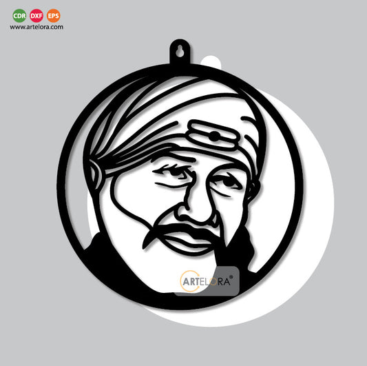 2D Modern Art Sai Baba Wall Art