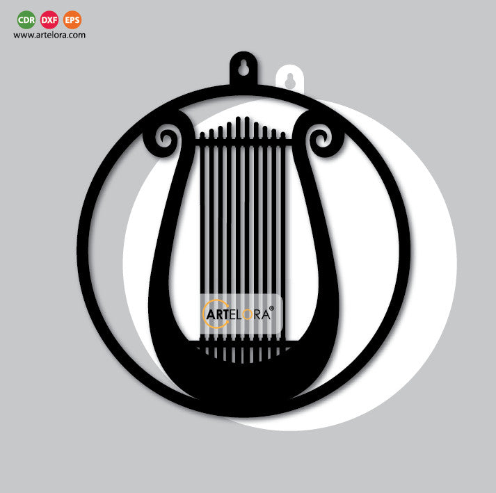 2D Modern Art Music Instrument Metal Wall Art