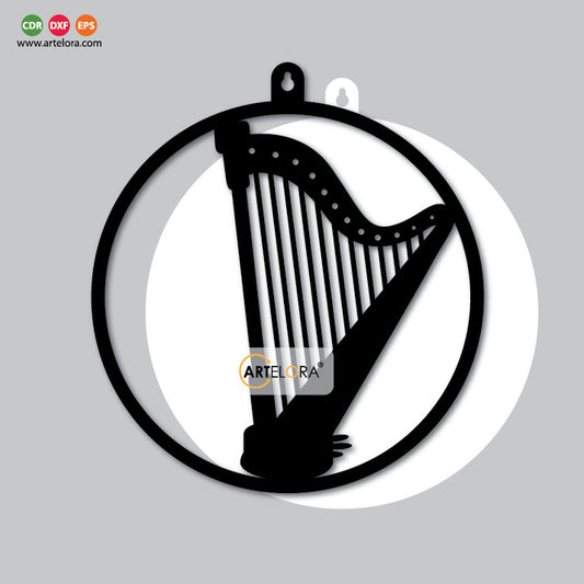 2D Modern Art Music Instrument Metal Wall Art