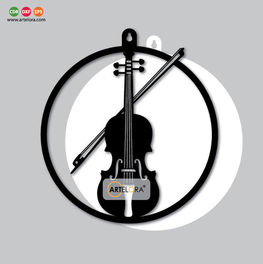 2D Modern Art Music Instrument Metal Wall Art