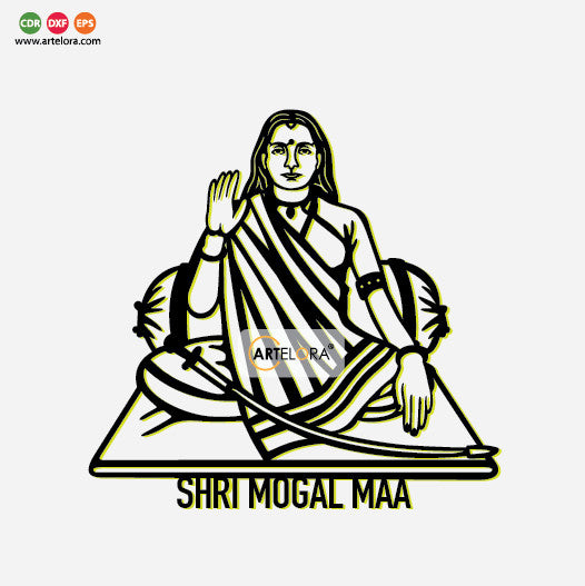 2D Modern Art Shri Mogal Maa (Mata)