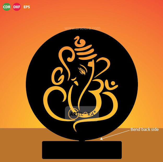 2D Modern Art Table Lamp of Shri Ganesh