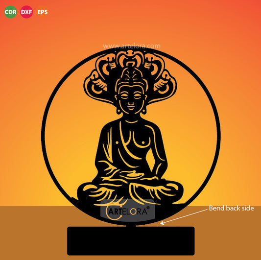 2D Modern Art Table Lamp of Gautam Buddha