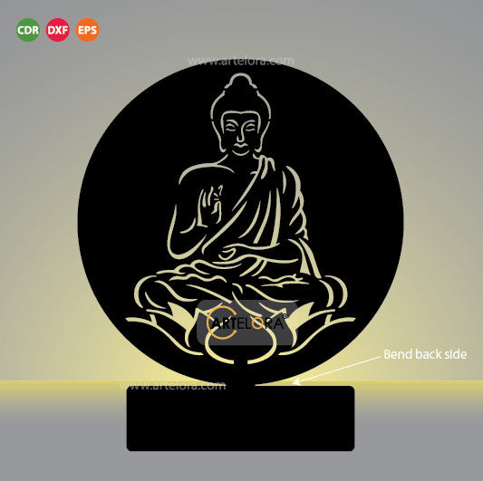 2D Modern Art Table Lamp of Gautam Buddha