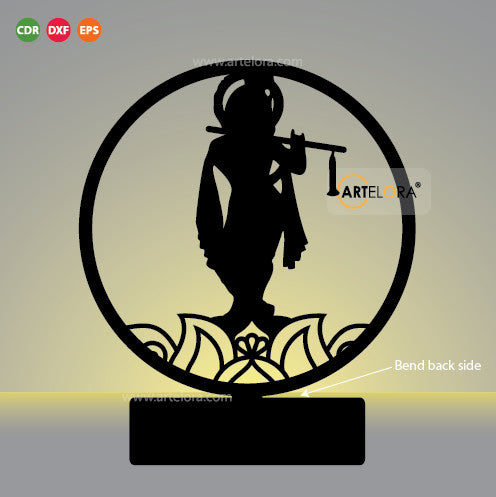 2D Modern Art Table Lamp of Shri Krishna