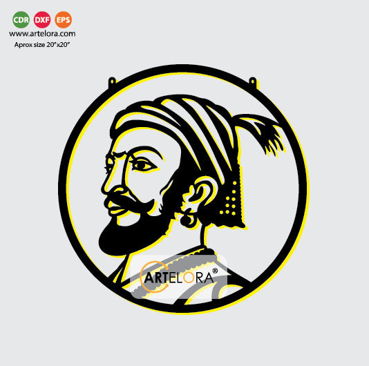 2D Modern Art Wall Art Shivaji Maharaj