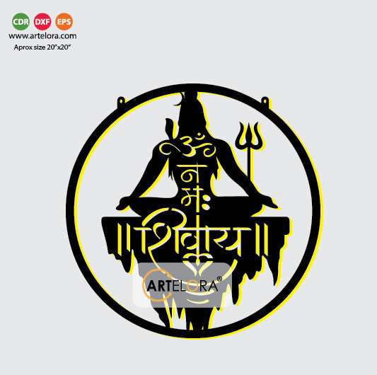 2D Modern Art Wall Art Shiv Mahadev