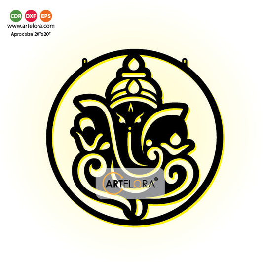 2D Modern Art Wall Art Shri Ganeshji