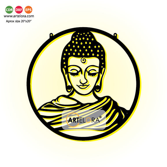 2D Modern Art Wall Art Gautam Buddha