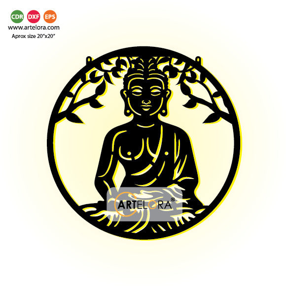 2D Modern Art Wall Art Gautam Buddha