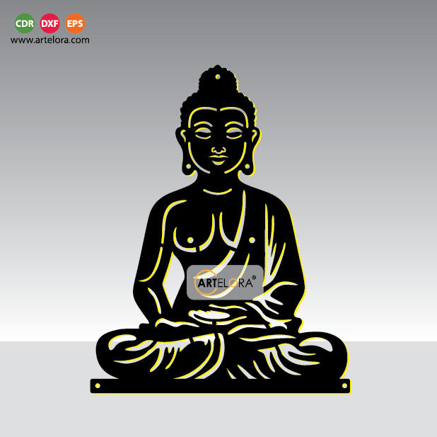 2D Modern Art Buddha Laser cutting