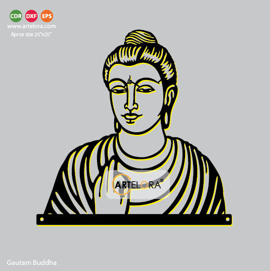 2D Modern Art Gautam Buddha