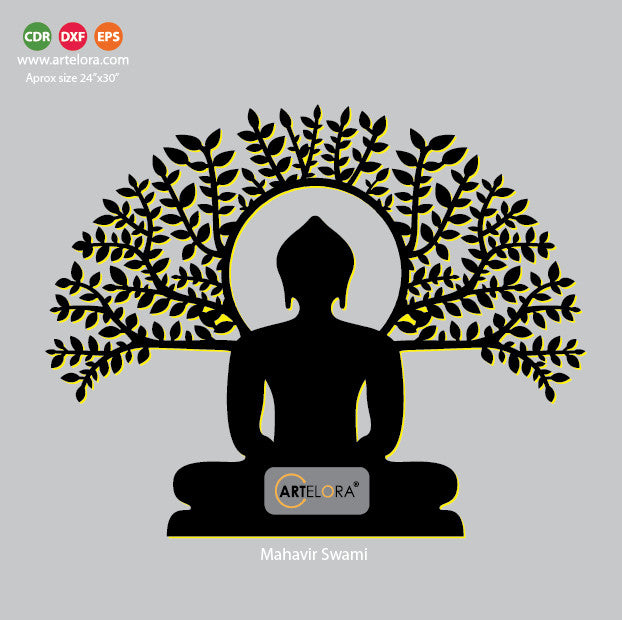 2D Modern Art Jainism Lord Mahavir Swami