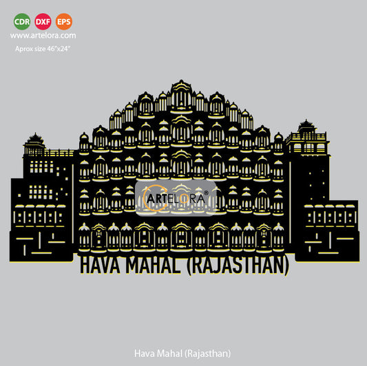 2D Modern Art Hava Mahal (Rajasthan)