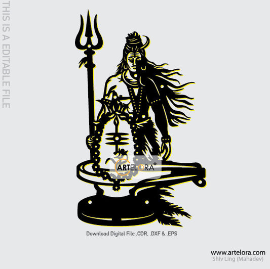 2D Modern Art Shiv Ling (Mahadev)