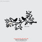 2D Modern Art Bird on Branch Wall Art