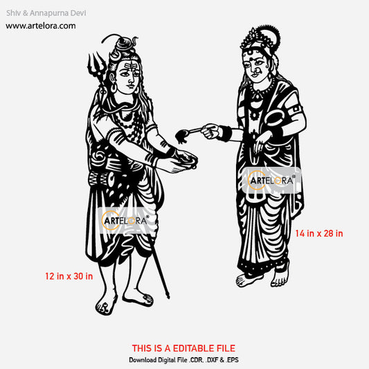 2D Modern Art Shiv & Annapurna Devi