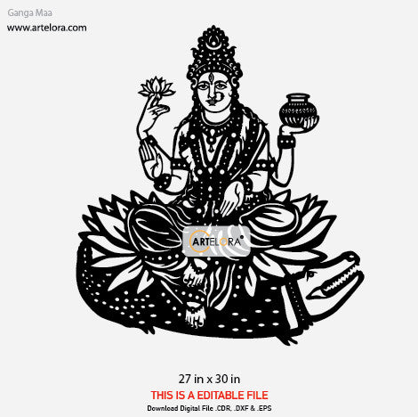 2D Modern Art Ganga Maa