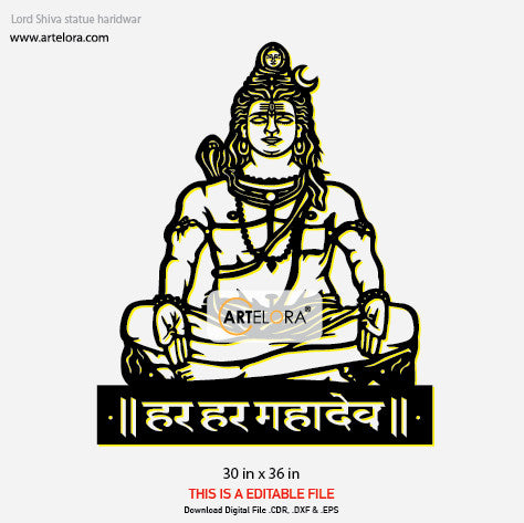 2D Modern Art Lord Shiva Statue Haridwar