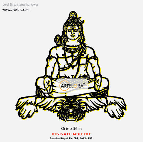 2D Modern Art Lord Shiva Statue Haridwar