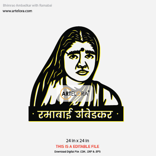 2D Modern Art Bhimrao Ambedkar with Ramabai