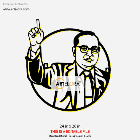 2D Modern Art Bhimrao Ambedkar
