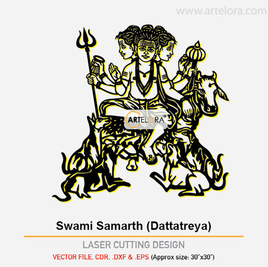 2D Modern Art Swami Samarth (Dattatreya)