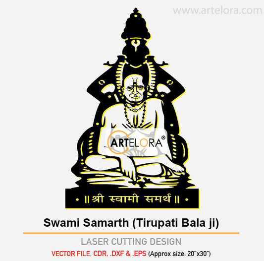 2D Modern Art Swami Samarth (Tirupati Bala ji)