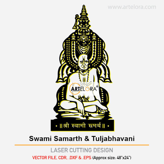 2D Modern Art Swami Samarth & Tuljabhavani