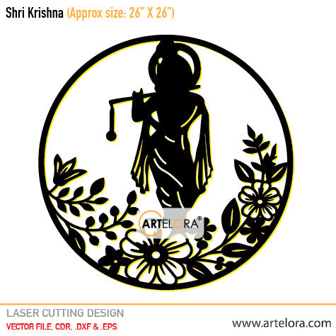 2D Modern Art Shri Krishna Wall Art