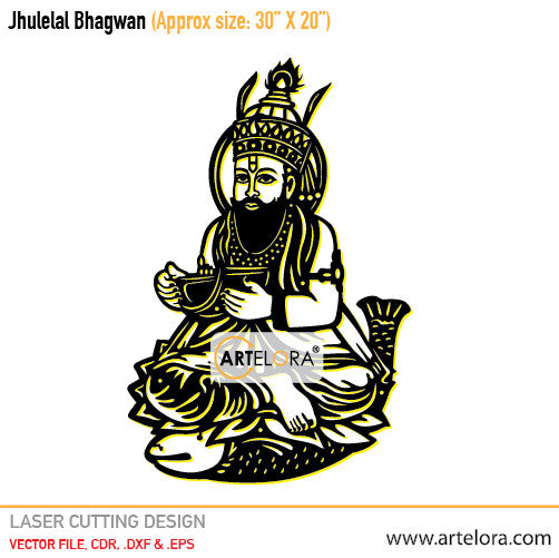 2D Modern Art Jhulelal Bhagwan