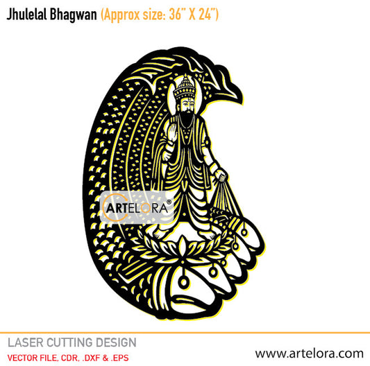 2D Modern Art Jhulelal Bhagwan
