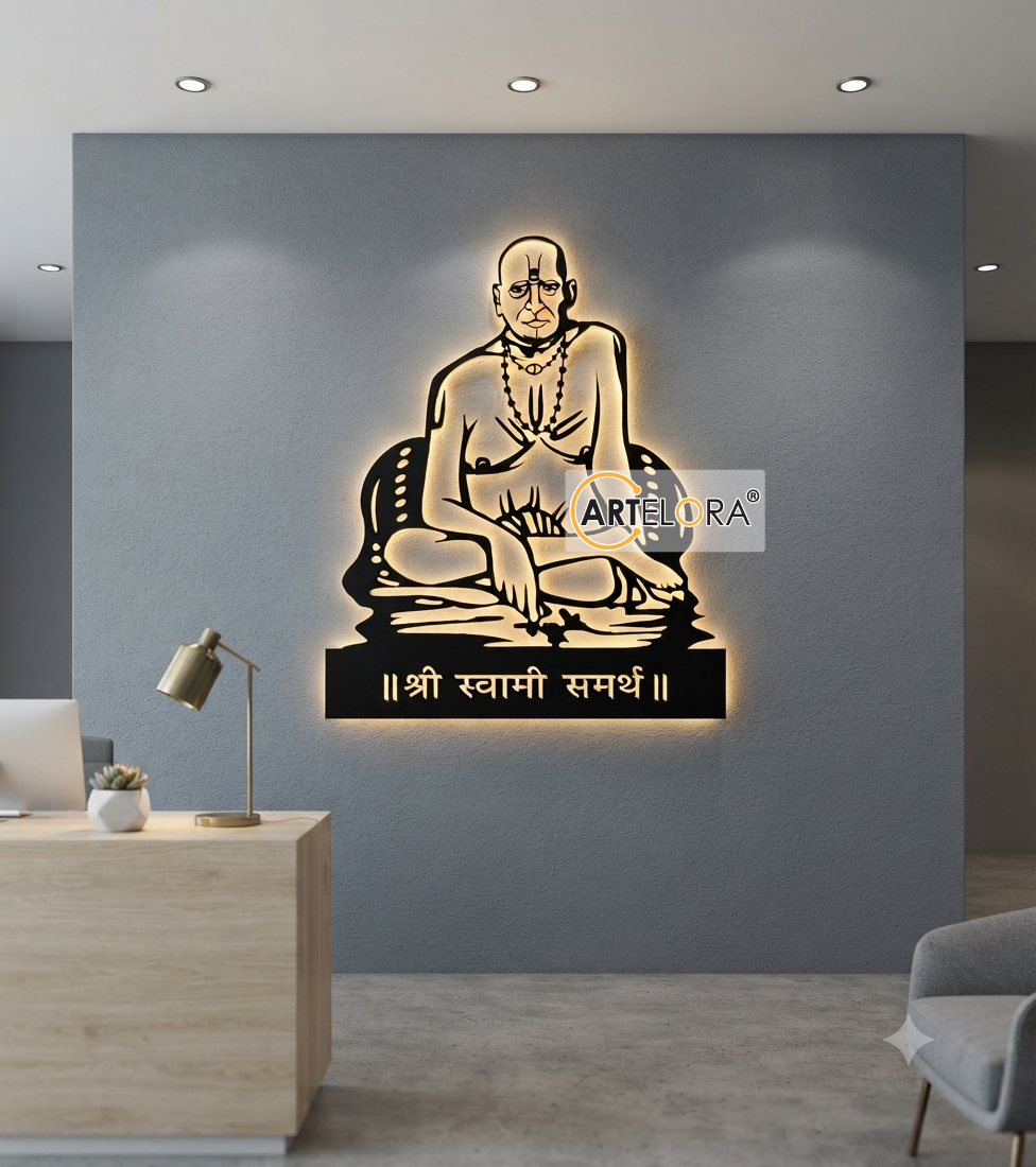 2D Modern Art Swami Samarth Laser Cutting Design