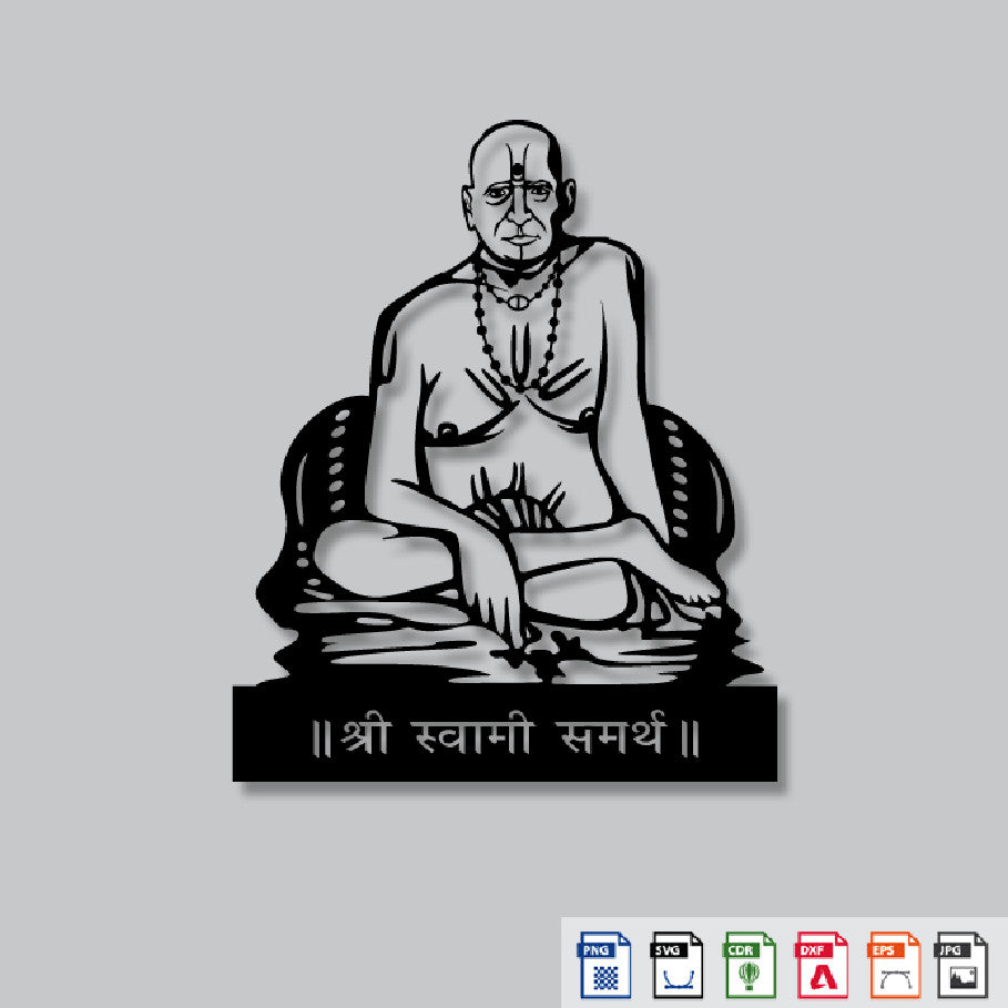 2D Modern Art Swami Samarth Laser Cutting Design