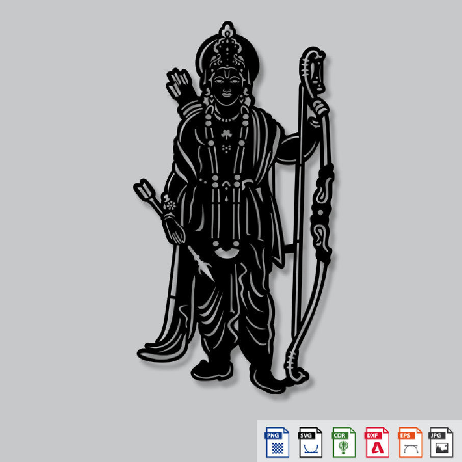 2D Modern Art Jay Shri Ram (Shree Ram Bhagwan-God)